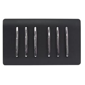 ART-SS66MBK  6 Gang 2 Way 10 Amp Rocker Twin Plate Matt Black